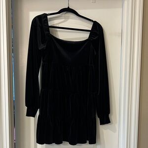 Altar'd State Elegant Black Velvet Dress